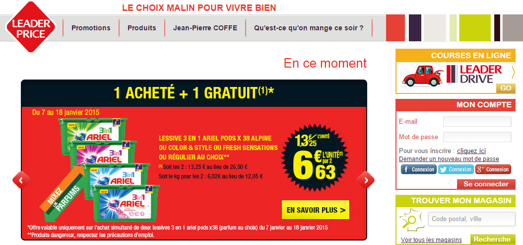 Code de réduction Leader Price