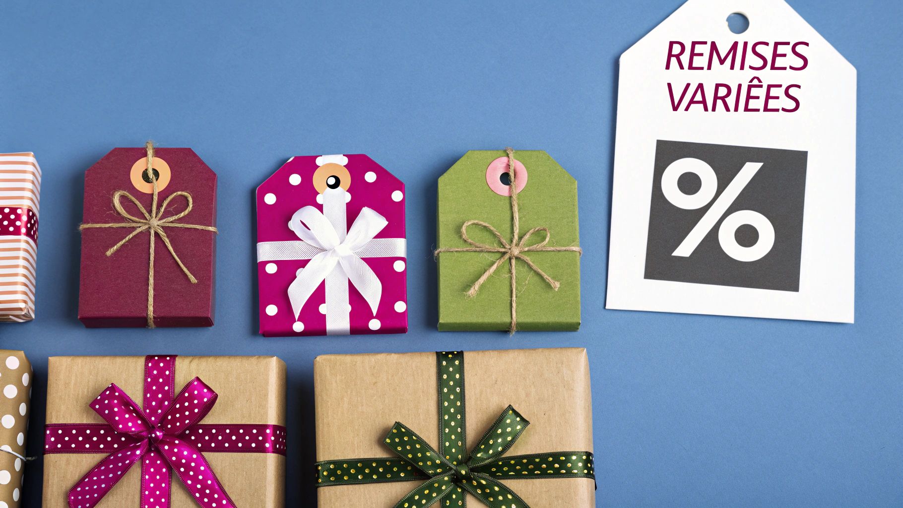 Illustration de différents types de pourcentages et d'offres promotionnelles