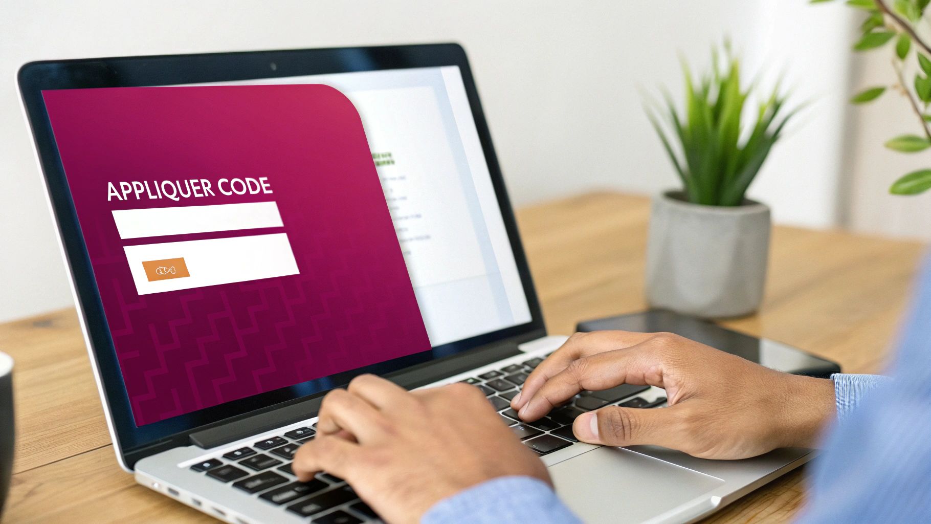 Personne appliquant un code promo sur le site L'Homme Moderne