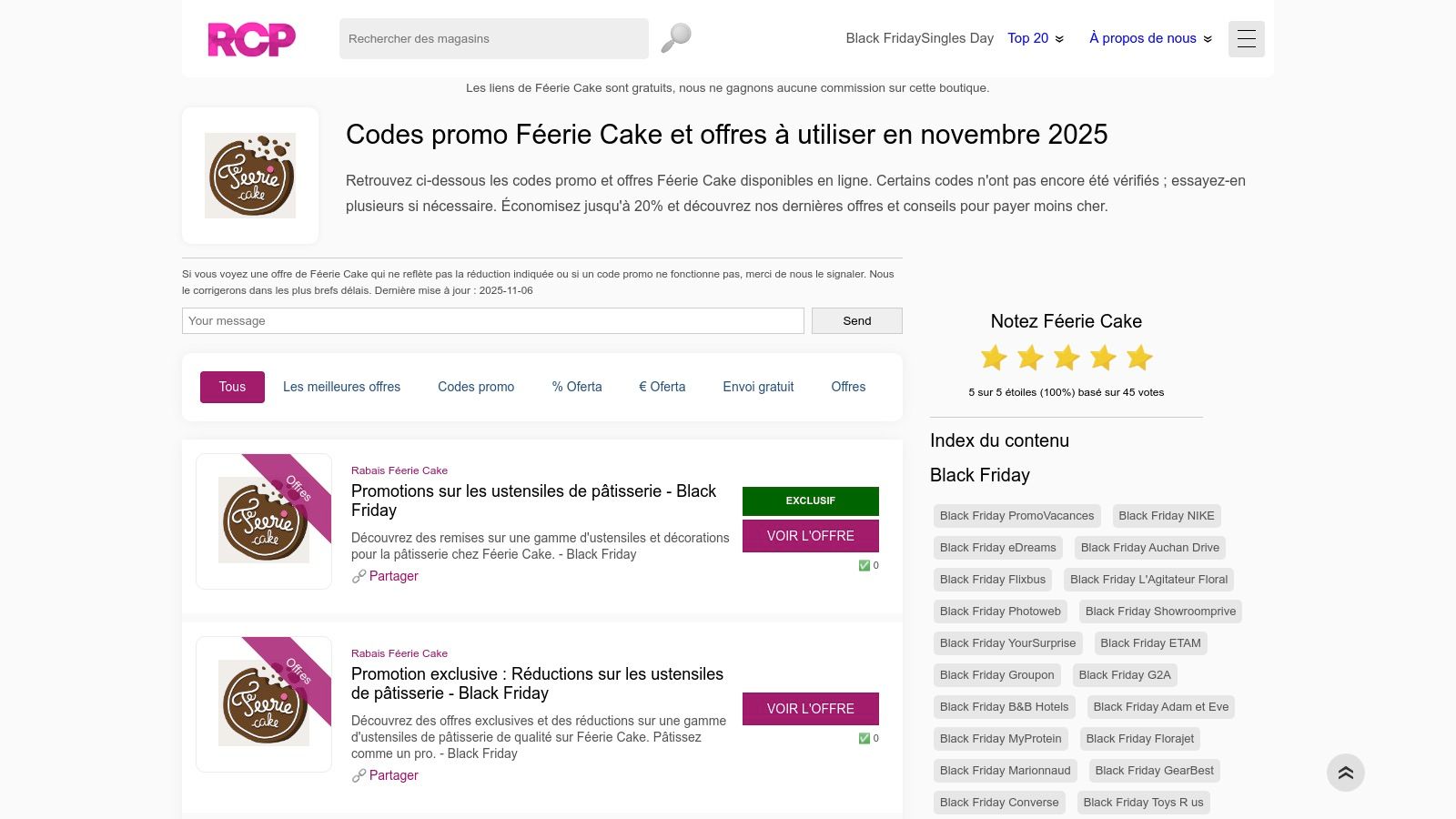 Codes promo Féerie Cake : une alternative spécialisée et vérifiée