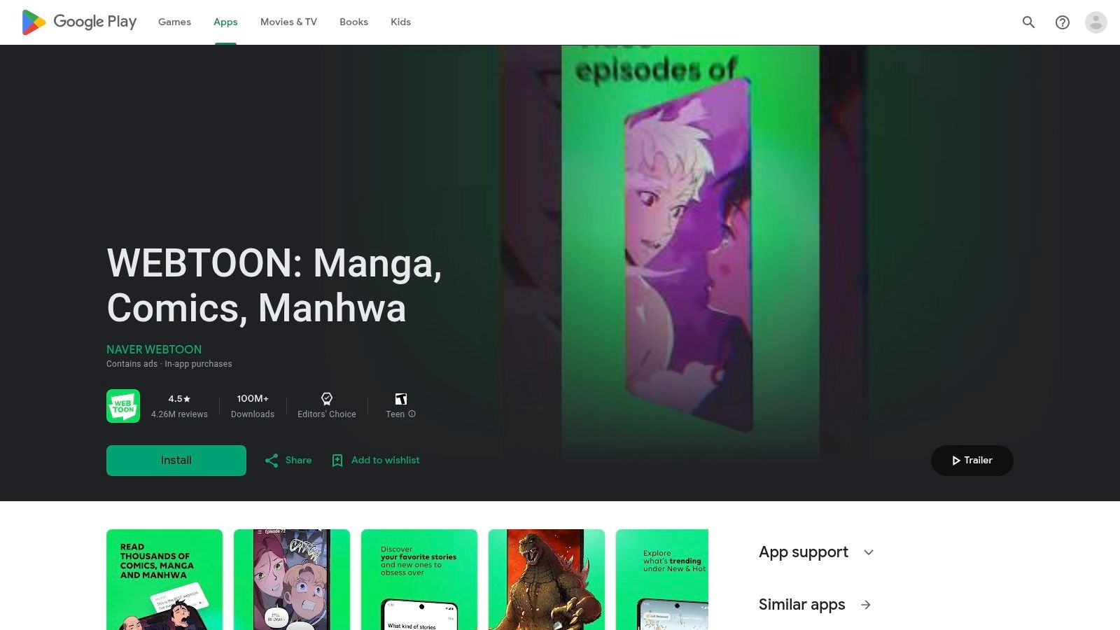 WEBTOON – Google Play (Android)