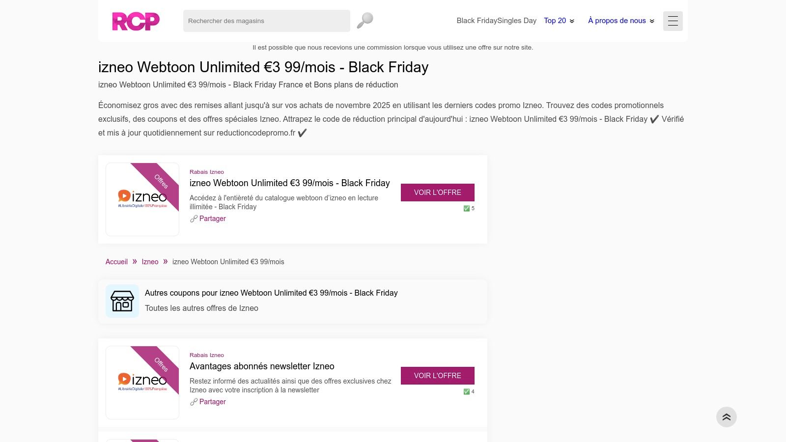 izneo Webtoon Unlimited €3,99/mois – Black Friday